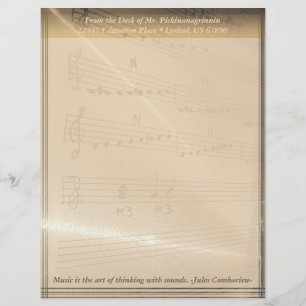 Elegant Music Teacher Haydn Quote Customized Letterhead