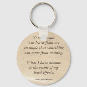 Elegant Music Teacher Haydn Quote Key Ring