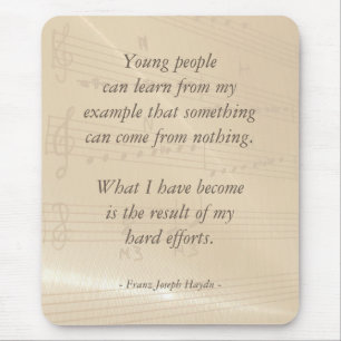 Elegant Music Teacher Haydn Quote Mouse Mat