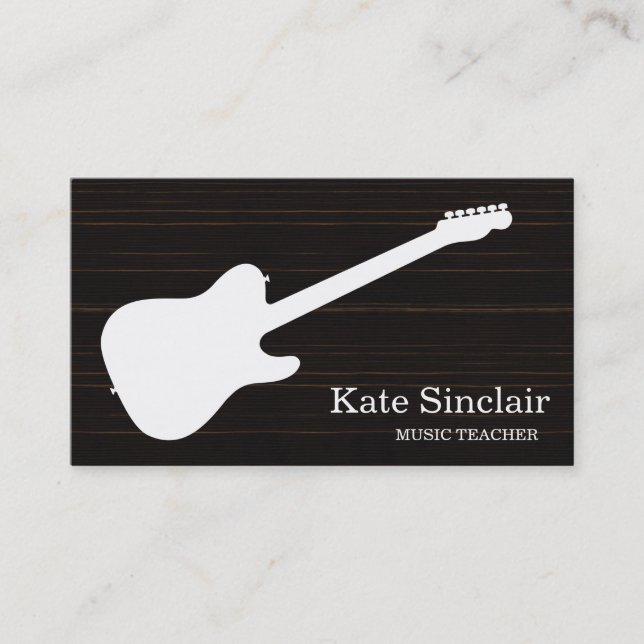 Elegant Music Teacher Keys Musical Business Card (Front)