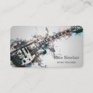 Elegant Music Teacher Keys Musical Business Card