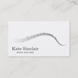 Elegant Music Teacher Keys Musical Business Card