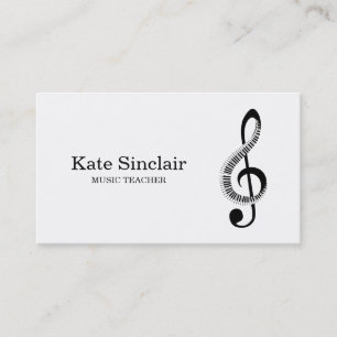 Elegant Music Teacher Piano Keys Musical Business Business Card