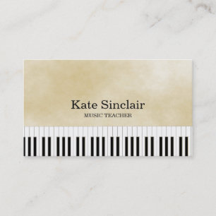 Elegant Music Teacher Piano Keys Musical Business Business Card