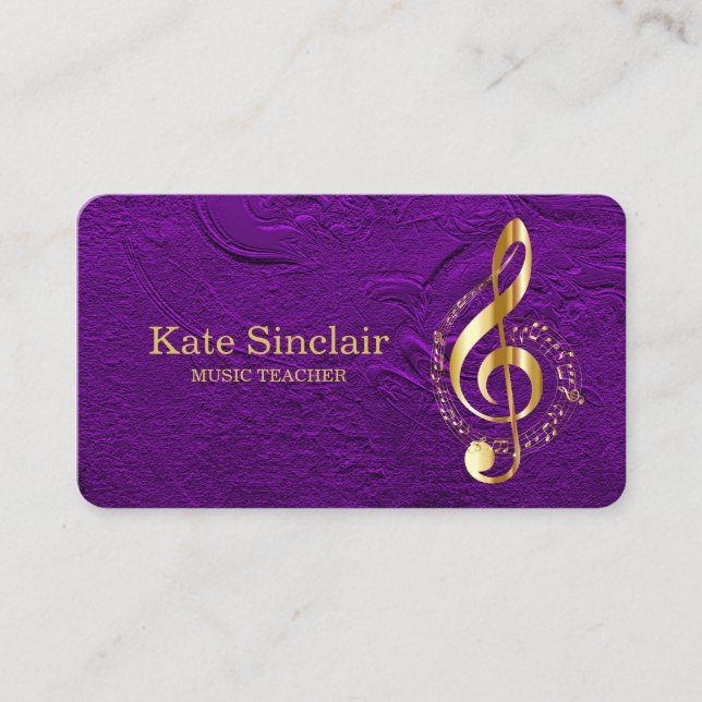Elegant Music Teacher Piano Keys Musical Business  Business Card (Front)