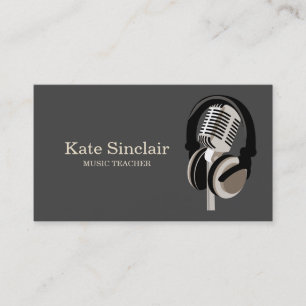 Elegant Music Teacher Piano Keys Musical Business Card