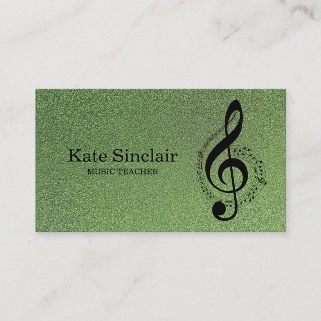 Elegant Music Teacher Piano Keys Musical Business Card (Front)