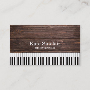 Elegant Music Teacher Piano Keys Musical Business Card