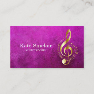 Elegant Music Teacher Piano Keys Musical Business Card