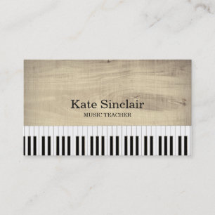 Elegant Music Teacher Piano Keys Musical Business Card