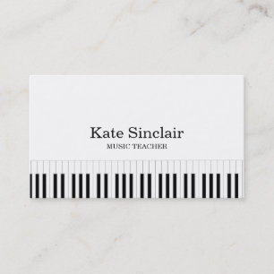 Elegant Music Teacher Piano Keys Musical Business Card