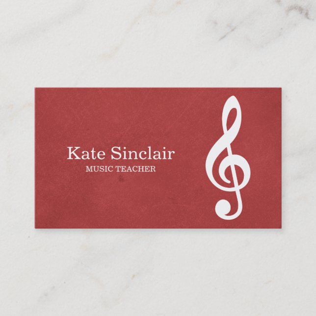 Elegant Music Teacher Piano Keys Musical Business Card (Front)