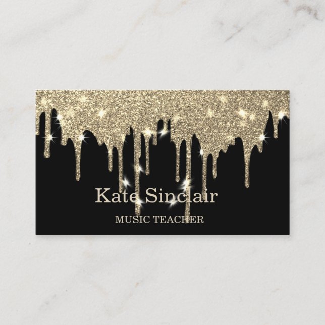 Elegant Music Teacher Piano Keys Musical Business Card (Front)