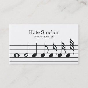 Elegant Music Teacher Piano Keys Musical Business Card