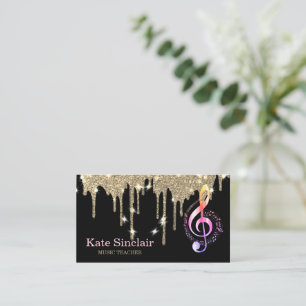 Elegant Music Teacher Piano Keys Musical Business Card