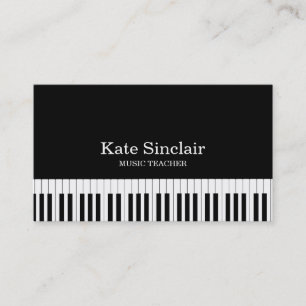 Elegant Music Teacher Piano Keys Musical Business Card