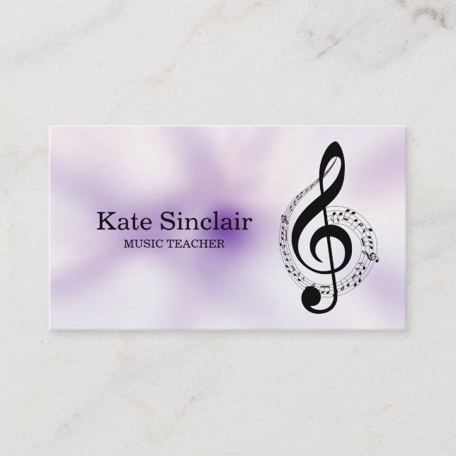 Elegant Music Teacher Piano Keys Musical Business Card (Front)