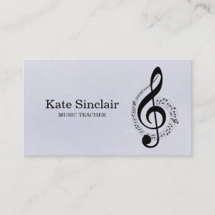 Elegant Music Teacher Piano Keys Musical Business Card