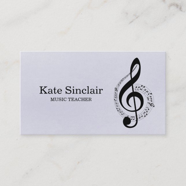 Elegant Music Teacher Piano Keys Musical Business Card (Front)