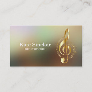 Elegant Music Teacher Piano Keys Musical Business Card