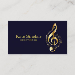Elegant Music Teacher Piano Keys Musical Business Card