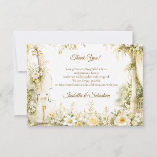Elegant Musical Garden Wedding Thank You Card