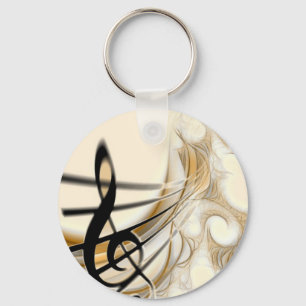 Elegant Musical Note Key Ring