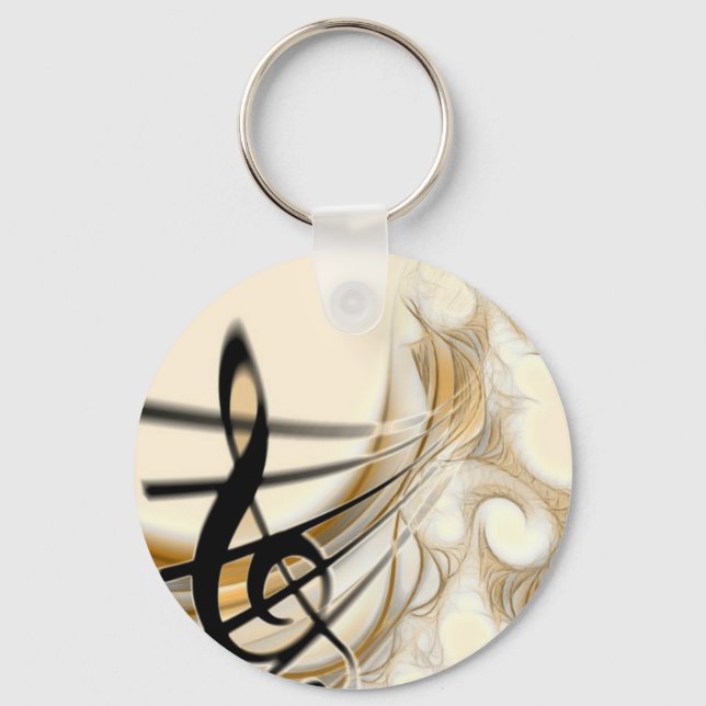 Elegant Musical Note Key Ring (Front)