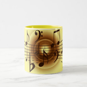Elegant Musical Notes   Two-Tone Coffee Mug