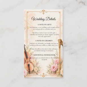 Elegant Musical Wedding Wedding Enclosure Card