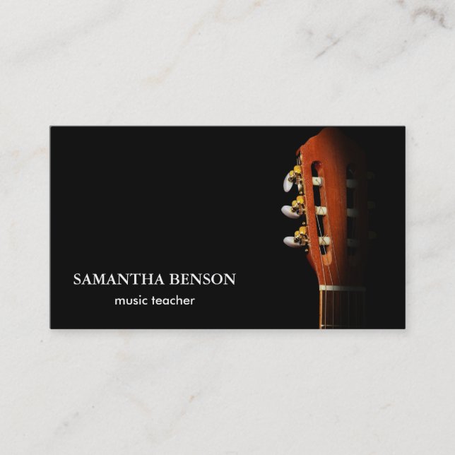 Elegant Musician  Business Card (Front)