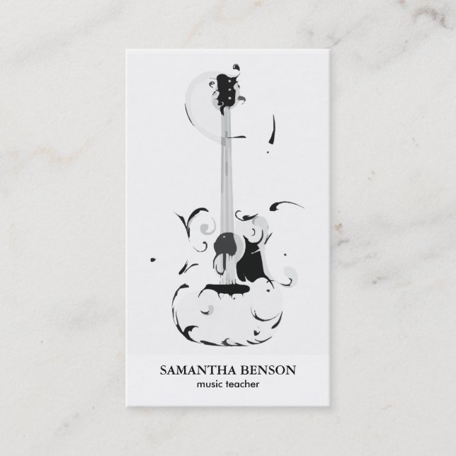 Elegant Musician  Business Card (Front)
