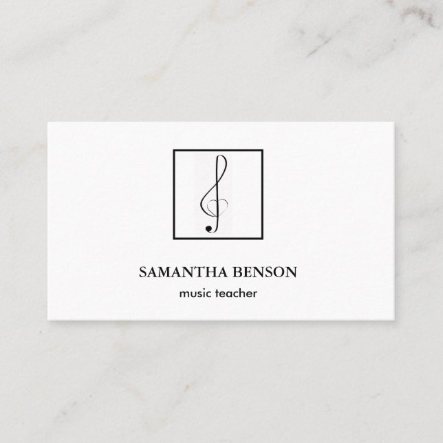 Elegant Musician Business card with Music Note (Front)