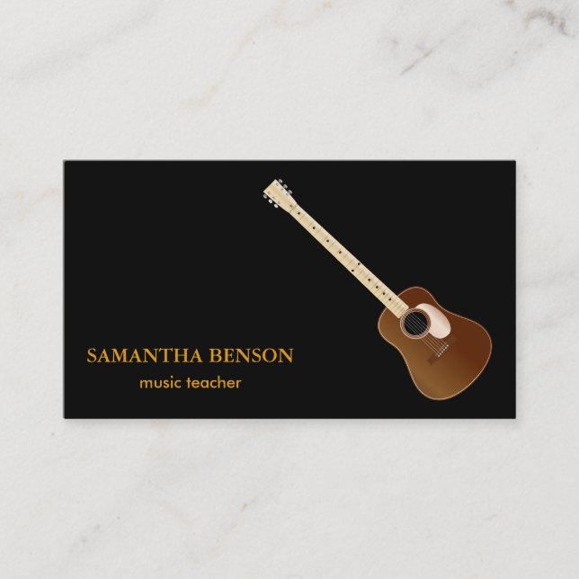 Elegant Musician Business card with Music Note (Front)