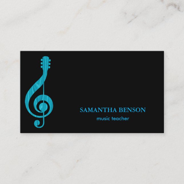 Elegant Musician Business card with Music Note (Front)