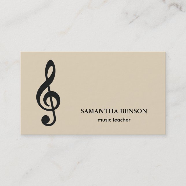 Elegant Musician Business card with Music Note (Front)
