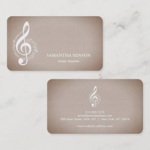 Elegant Musician Business card with Music Note
