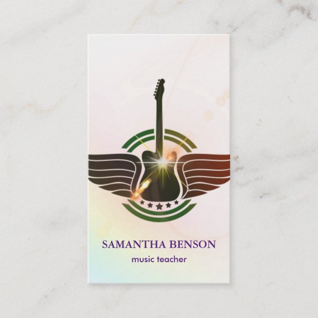 Elegant Musician Business card with Music Note (Front)
