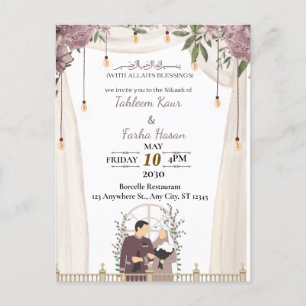 Elegant Muslim Nikaah Invitation Card Invitation