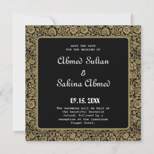 Elegant Muslim  Wedding Nikah Save The Date
