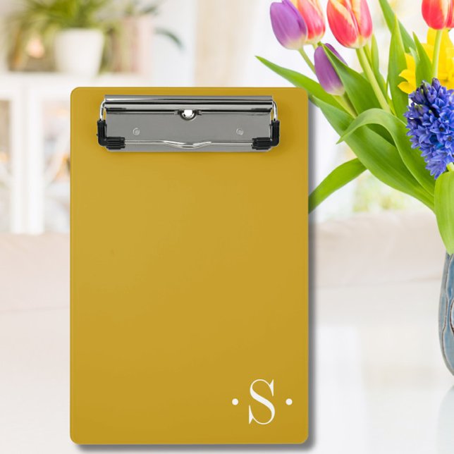 Elegant Mustard Monogram  Mini Clipboard (Creator Uploaded)