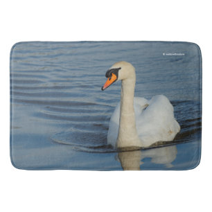 Elegant Mute Swan Waterbird on the Lake Bath Mat