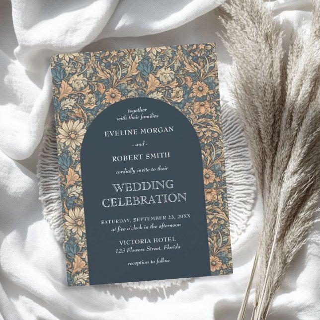 Elegant muted pastel colours floral Art Nouveau Invitation (Elegant muted pastel colors floral Art Nouveau Invitation)