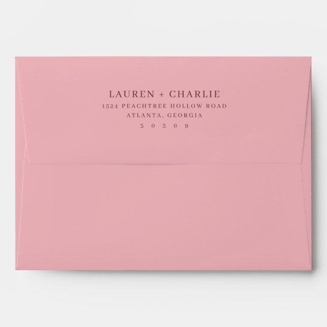 Elegant Muted Red Minimalist Envelope (Back (Top Flap))