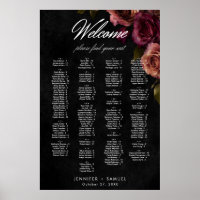 Elegant Muted Rust Burgundy Floral Wedding Seating