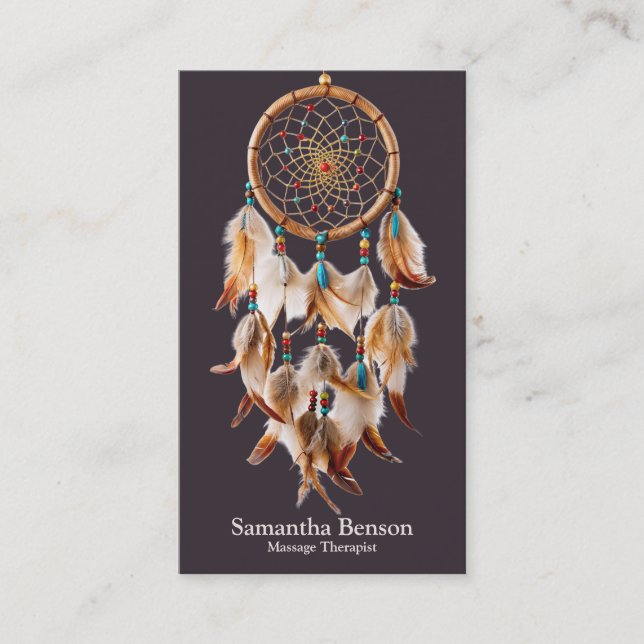Elegant Mystic  Dreamcatcher Spiritual Metaphysica Business Card (Front)