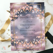 Elegant Mystic Floral Garden Save The Date