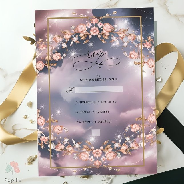 Elegant Mystic Floral Garden Wedding RSVP Card (Creator Uploaded)