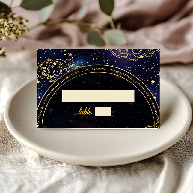 Elegant mystical celestial wedding place card (Creator Uploaded)