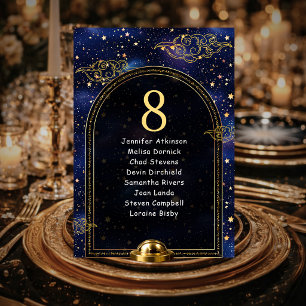 Elegant mystical celestial wedding seating  table number